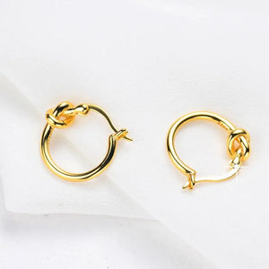 Starmoon Silver Geometric Knotted Earrings