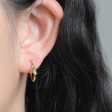 Starmoon Silver Geometric Knotted Earrings