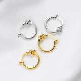 Starmoon Silver Geometric Knotted Earrings