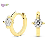 925 Silver Crystal Zircon Hoop Earrings