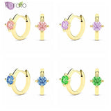 925 Silver Crystal Zircon Hoop Earrings