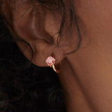 925 Silver Crystal Zircon Hoop Earrings