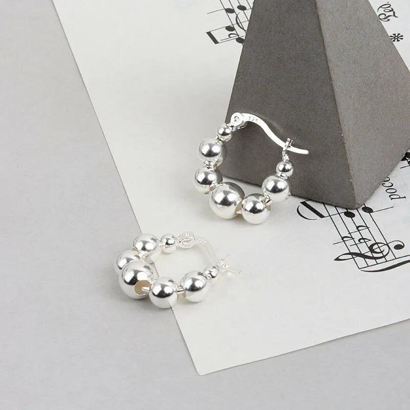 925 Silver Punk Cuba Chain Gothic Stud Earrings for Women