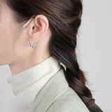 925 Silver Punk Cuba Chain Gothic Stud Earrings for Women