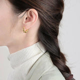 925 Silver Punk Cuba Chain Gothic Stud Earrings for Women