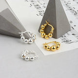 925 Silver Punk Cuba Chain Gothic Stud Earrings for Women
