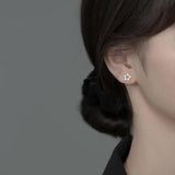 MloveAcc 925 Sterling Silver Round Pearl Stud Earrings Romantic Gift