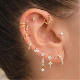 925 Silver Sun Flower Cartilage Piercing Stud Earrings Women Labret Jewelry