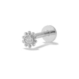 925 Silver Sun Flower Cartilage Piercing Stud Earrings Women Labret Jewelry