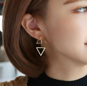 925 Silver Triangle Stud Earrings Oorbellen Fine Jewelry