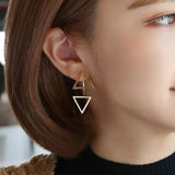 925 Silver Triangle Stud Earrings Oorbellen Fine Jewelry