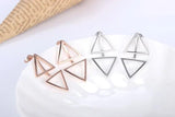 925 Silver Triangle Stud Earrings Oorbellen Fine Jewelry