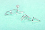 925 Silver Triangle Stud Earrings Oorbellen Fine Jewelry