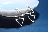 925 Silver Triangle Stud Earrings Oorbellen Fine Jewelry