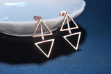 925 Silver Triangle Stud Earrings Oorbellen Fine Jewelry