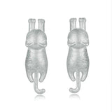 925-Sterling-Silver Little Cat Stud Earrings for Women Gift