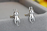 925-Sterling-Silver Little Cat Stud Earrings for Women Gift