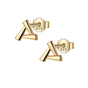 TrustDavis 925 Silver Plated Triangle Square Stud Earring Sweet Wedding Jewelry
