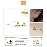 TrustDavis 925 Silver Plated Triangle Square Stud Earring Sweet Wedding Jewelry