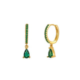 925 Silver Small Hoop Earrings Crystal Zircon Drop Earrings Jewelry