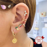 925 Silver Ear Needle Stud Earrings for Women Tropical Fruit Colorful Small
