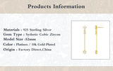 Diamond Tassel Drop Earrings Silver 925