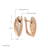 Rose Zircon Earrings Wedding Hoops Golden Jewelry