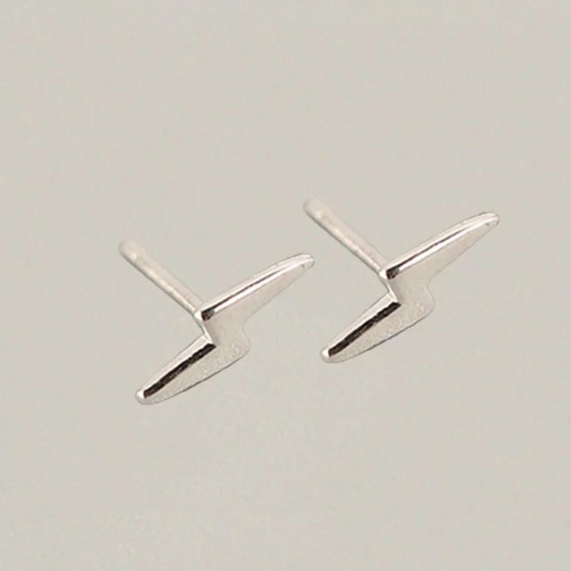 925 Sterling Silver Mini Lightning Stud Earrings for Women