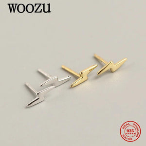 925 Sterling Silver Mini Lightning Stud Earrings for Women