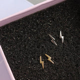925 Sterling Silver Mini Lightning Stud Earrings for Women