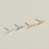 925 Sterling Silver Mini Lightning Stud Earrings for Women