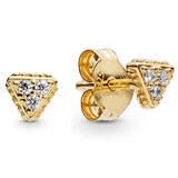 925 Silver Rose Gold Bee Lioness Heart Earrings