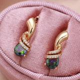 Geometric CZ Drop Earrings 585 Inlay Gradient Zircon Women's Party Jewelry