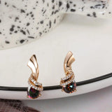 Geometric CZ Drop Earrings 585 Inlay Gradient Zircon Women's Party Jewelry