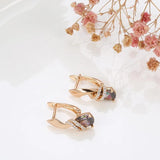 Geometric CZ Drop Earrings 585 Inlay Gradient Zircon Women's Party Jewelry