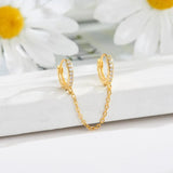 925 Silver Chain Earrings Studs for Women - Gift Jewelry