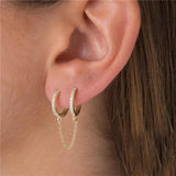 925 Silver Chain Earrings Studs for Women - Gift Jewelry