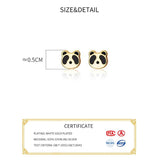 925 Silver Panda Stud Earrings 14k Women's Jewelry
