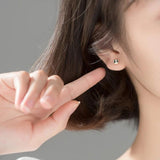 925 Silver Panda Stud Earrings 14k Women's Jewelry