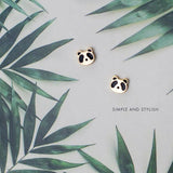 925 Silver Panda Stud Earrings 14k Women's Jewelry