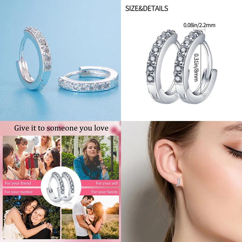 Sterling Silver Devil Eye Pearl Zircon Stud Earrings