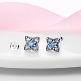 Sterling Silver Devil Eye Pearl Zircon Stud Earrings