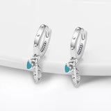 Sterling Silver Devil Eye Pearl Zircon Stud Earrings