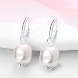 Sterling Silver Devil Eye Pearl Zircon Stud Earrings