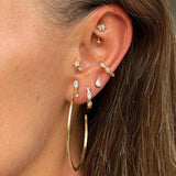 Sterling Silver Marquise Zircon Light Clip Earring For Women