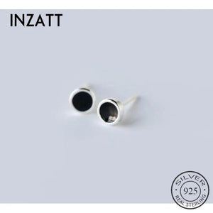 925 Silver Geometric Enamel Stud Earrings Fine Jewelry