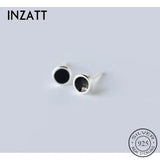 925 Silver Geometric Enamel Stud Earrings Fine Jewelry