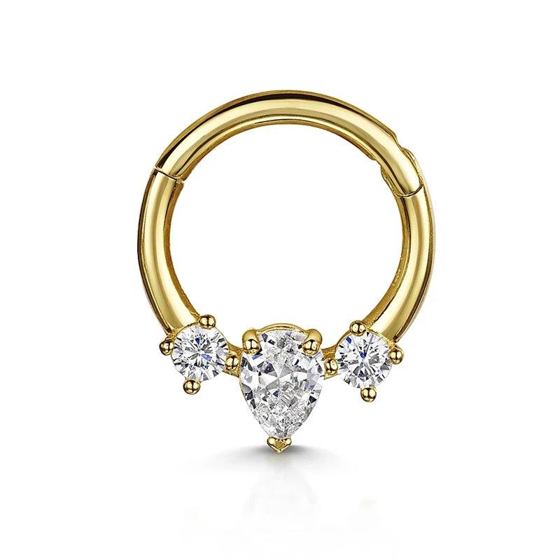 Water Drop Crystal 925 Silver Hoop Earrings for Women Piercing 18K Fine Jewelry