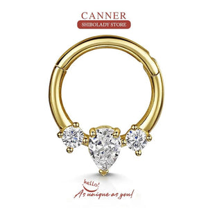 Water Drop Crystal 925 Silver Hoop Earrings for Women Piercing 18K Fine Jewelry
