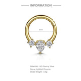 Water Drop Crystal 925 Silver Hoop Earrings for Women Piercing 18K Fine Jewelry